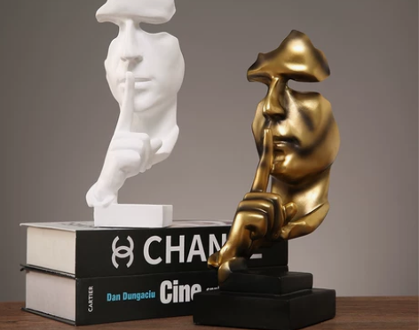 沉默是金摆件 创意简约现代北欧雕塑客厅酒柜...