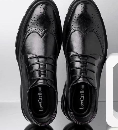 内增高皮鞋10cm男士布洛克增高鞋8cm真...