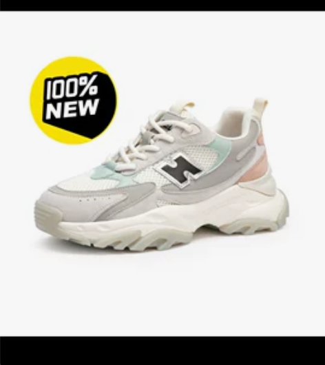 骆驼女鞋春秋新款厚底运动鞋网面老爹鞋女 感...