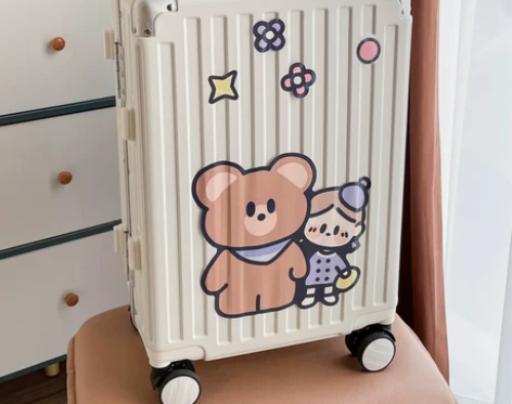 铝框行李箱结实耐用女高颜值22寸静音密码拉...