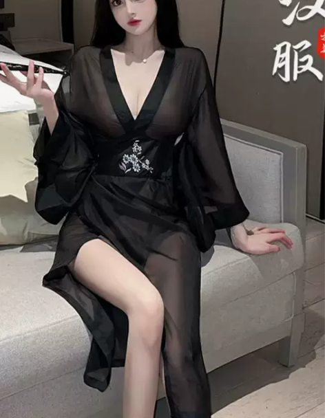 新款复古改良版汉服性感睡衣純欲风中国风长裙...