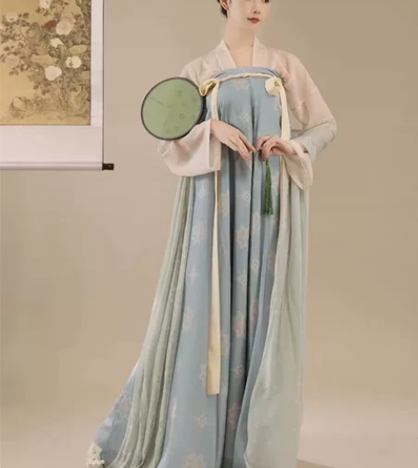 桔屿原创汉服女【长安花】唐制齐胸衫裙复原中...