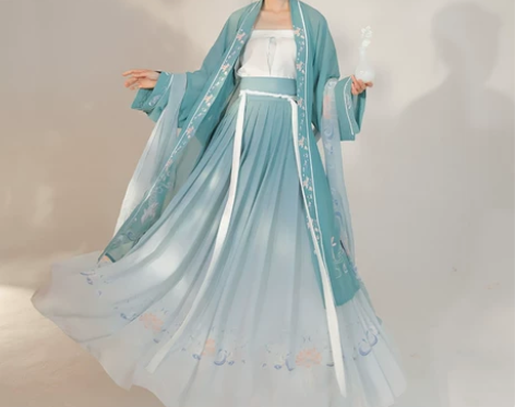 劲合【听夏】汉服女正品原创三件套6米摆对襟...