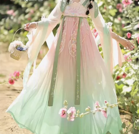 汉服女唐制汉元素2023新款原创 染画 夏...