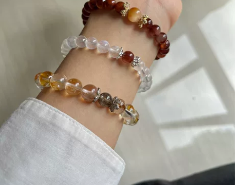 月光石/猫眼海蓝宝/红兔毛/黄胶花闪灵 水...