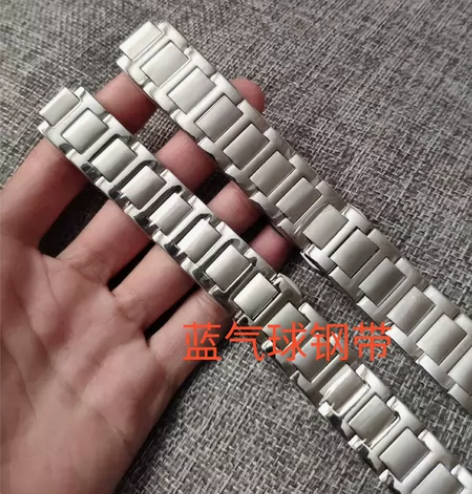适配卡地亚蓝气球手表带钢带 男女款蝴蝶扣不...
