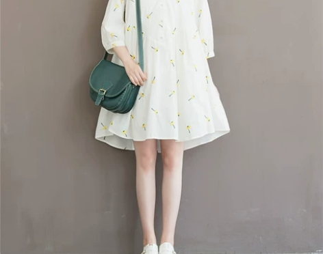 2018夏季新款宽松大码女装连衣裙复古森系...