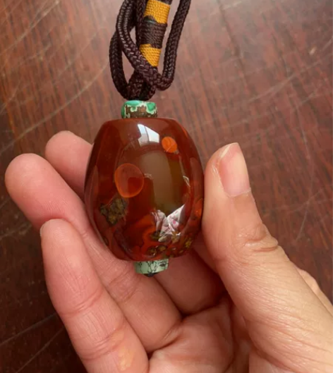 一轮红日战国红玛瑙肉枣挂饰配饰吊坠 战国红...