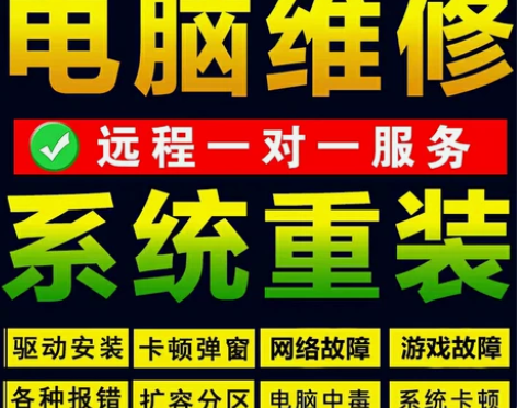 电脑故障维修/重装系统/远程维护/问题咨询...