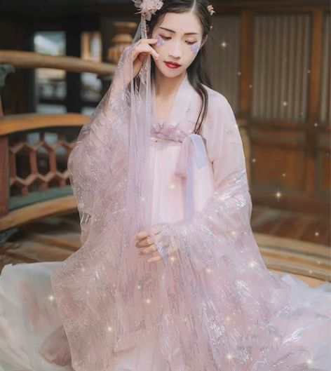 汉尚华莲鲛人泪，传统汉服女齐胸襦裙大袖衫超...
