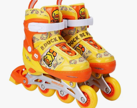 小黄鸭B.DUCK儿童溜冰鞋全套装初学者滑...