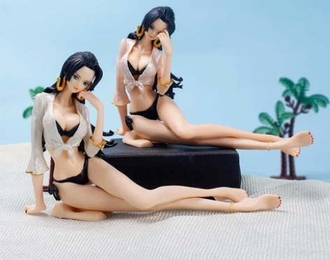 海贼王手办模型摆件女帝泳装女郎实心人偶美少...