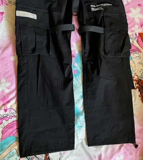 美式潮流宽松大口袋束脚工装裤男时尚百搭复古...