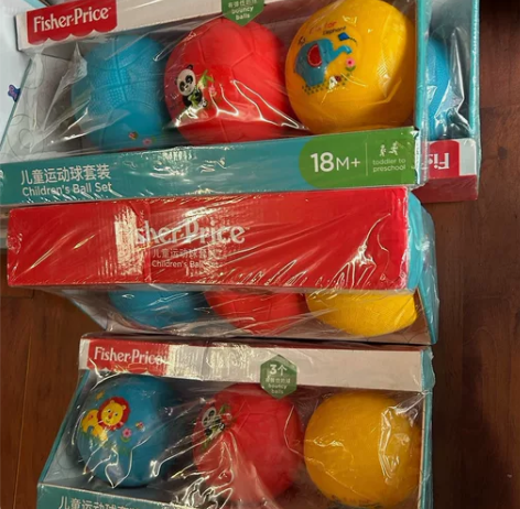全新费雪儿童运动球，一套22，两套38包邮...