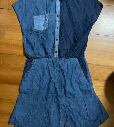 牛仔鱼尾连衣裙，全棉面料，很舒服的。很新的，因为嫌小闲置了，...