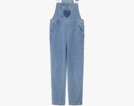 【暖春价】爱心牛仔背带裤女早春2022年新...