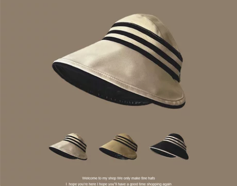 空顶防晒帽女夏防紫外线2024新款黑胶遮脸...