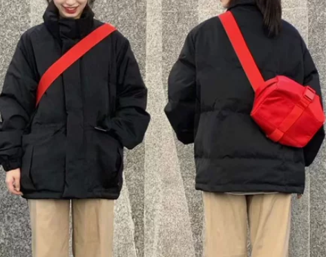 运动健身包防水吐司包大容量休闲红色牛津布单...