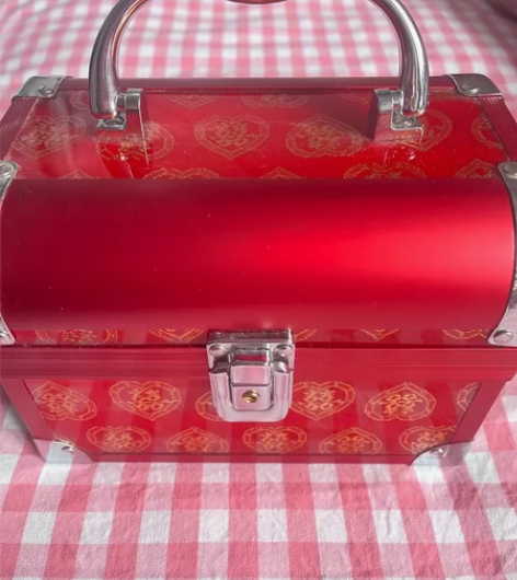 新款结婚庆用品 高端首饰盒子红色卡通喜字梳...