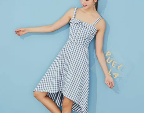 吊带气质2020桔梗连衣裙 品牌：Puel...