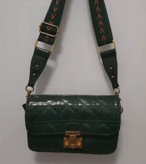 复古墨绿色包包 实体服装店169购入肩带可...