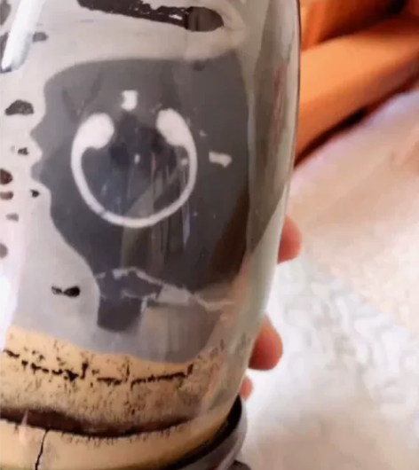 广西国画石草花石笔筒摆件，画面清爽干净意境...