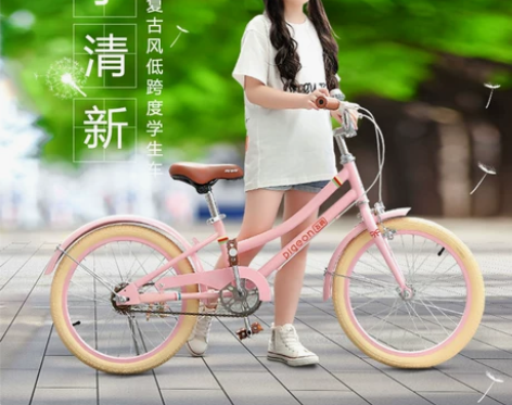 飞鸽儿童自行车女孩中大童公主款6-8-12...