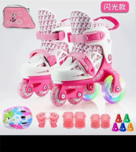溜冰鞋儿童初学者男女宝宝2-3-6岁全套装...
