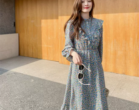 烈儿Lierkiss法式优雅浪漫荷叶边碎花...