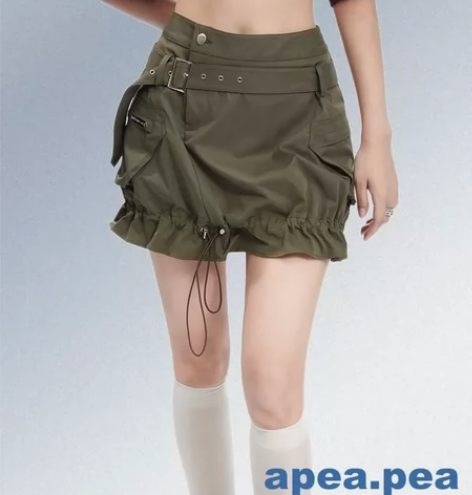 apea.p系列新款美式工装风不规则短裙女...