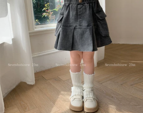 柒号童仓女童潮酷牛仔裙2023夏装新款儿童...