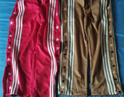 vintage美式条纹重磅排扣裤子男vib...