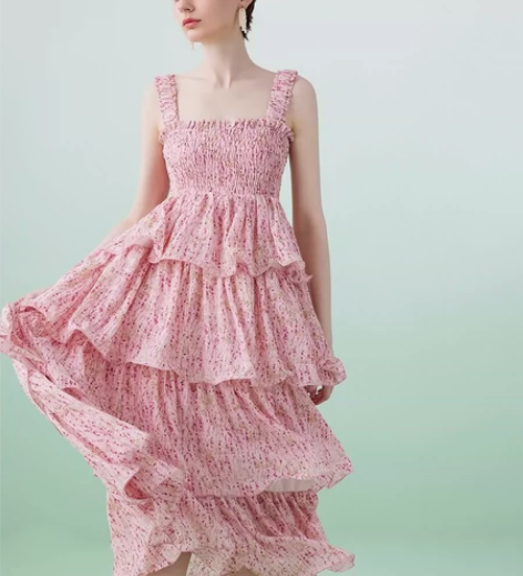 发财宅女同款 奥芝国 法式田园感碎花吊带蛋...