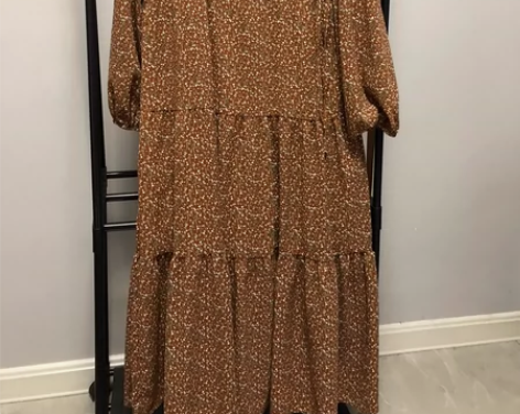 日系碎花长袖复古百搭连衣裙显瘦田园风长裙 ...