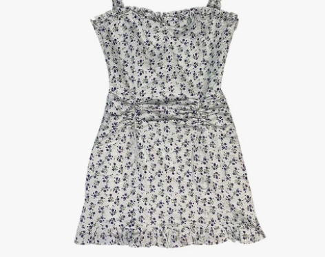 桥花 桥花碎花吊带裙女小个子法式甜辣妹风收...