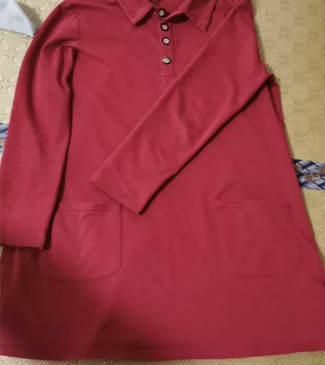 深红色棉裙，可单穿，也可配裤子穿。 感兴趣...