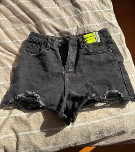 黑色大码牛仔短裤女夏季新款胖mm高腰显瘦小...