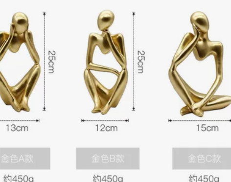 酒柜装饰   沉默是金 抽象工艺品创意北欧...