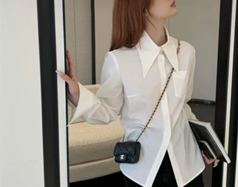 LXLILIUM 高品尖领亲肤白色立体裁剪...