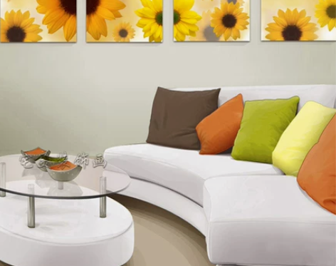 客厅装饰画现代简约无框画三联画沙发背景墙壁...