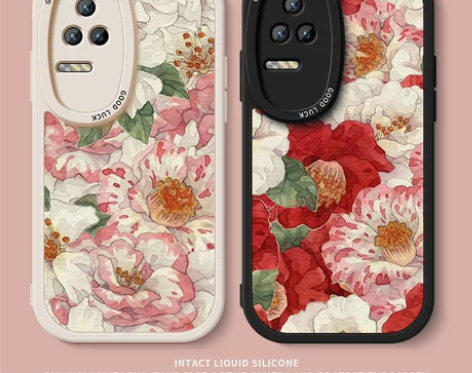 山茶花适用红米k50手机壳小米k50pro...