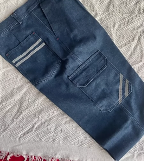 多口袋【厚款】防烫牛仔纯棉工作服裤子，焊工...