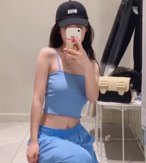 hm多巴胺裤子美式休闲裤女2023新款春夏...