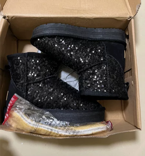 内增高雪地靴34码 内增高加鞋底高度一共7...