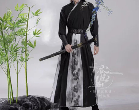 孤鲤原创汉服男交领中国风古装襦裙帅气酷日常...