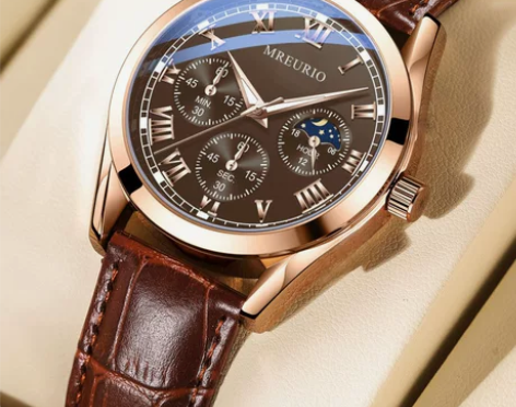 MREURIO高端商务腕表男士手表男表皮带...