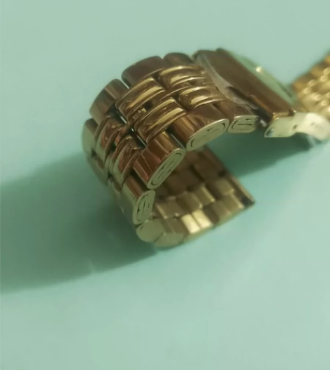 老货18mm镀钛金双保险扣老钢带，靓丽五珠...