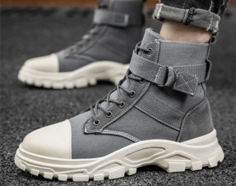 清仓马丁靴男秋冬季新款男士高帮帆布潮鞋百搭...