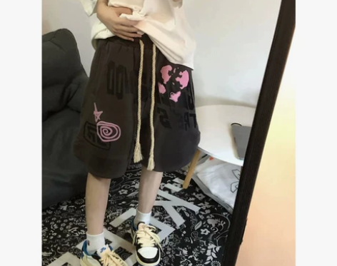 美式高街短裤女夏薄款宽松高腰休闲五分篮球运...