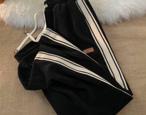 灯芯绒裤子男潮流春秋冬季运动长裤直筒宽松美...